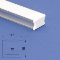 Led Aluminium 2 metre profile Opal Lid   