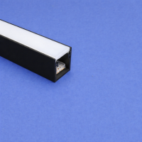 LED Black Aluminium Floor Profile with Frosted Lid