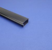 Led Aluminium 2m Black Recessed with Black Lid   