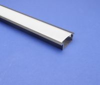 Led Aluminium 2m Black Recessed  Frosted Lid   