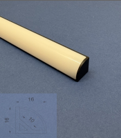 Black LED Aluminium 3 metre Corner profile Opal Lid