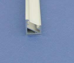 Led Aluminium 2m Corner Black profile Clear Lid    