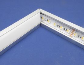 Led Aluminium 3 metre Corner profile Frosted Lid    