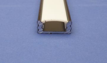 Led Aluminium 3 metre Black profile Opal Lid    