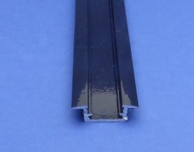 Led Aluminium 2m Recess Profile Black Clear Lid 