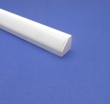 Led White Aluminium 3 metre Corner profile Frosted Lid    