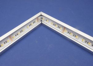 LED Aluminium 3 metre Corner profile Clear Lid