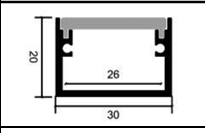 LED Aluminium 3m Floor profile Frosted Lid