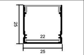 LED Aluminium 3 metre profile Frosted Lid