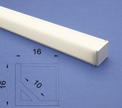 Led Aluminium 2m White Corner profile Frosted Lid   